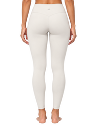 Ninety Nine Sculpt Leggings in off-white featuring a high-rise waistband and flattering V-shaped back seam.