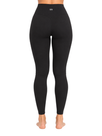 Ninety Nine black high-rise Sculpt Leggings with a V-shaped back seam and small logo detail on a model