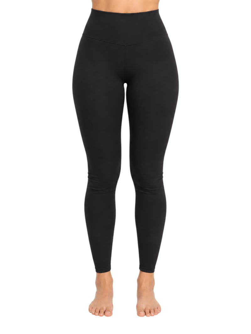 Ninety Nine Sculpt Leggings in black with a high-rise waistband and flattering V-shaped back seam.