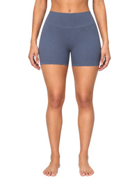 Ninety Nine Sculpt Shorts in grey with a high-rise waistband and stretchy nylon-spandex fabric for a flattering fit.